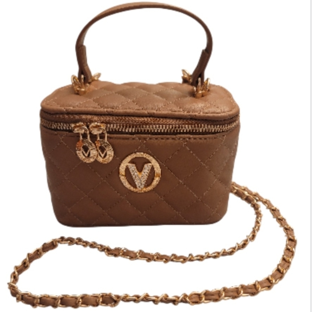 Valentino Orlandi Brown Quilted Crossbody Bag*free gift w/purchase* NWT